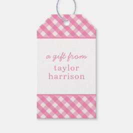 Gingham Persoonlijke Gift-Labels Cadeaulabel