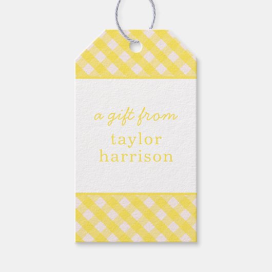 Gingham Persoonlijke Gift-Labels Cadeaulabel (Voorkant)