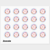Gingham Picknick Modern Liefdevol Aangepaste Bruid Ronde Sticker (Vel)