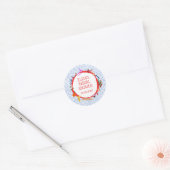Gingham Picknick Modern Liefdevol Aangepaste Bruid Ronde Sticker (Envelop)