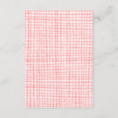 Gingham Picknick Modern Liefdevol Aangepaste QR Br Informatiekaartje (Achterkant)