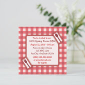 Gingham Picnic BBQ Uitnodiging (Staand voorkant)