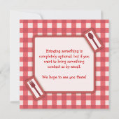 Gingham Picnic BBQ Uitnodiging (Achterkant)