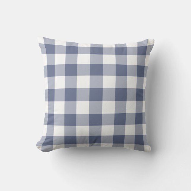 Gingham Pillow in Blue Kussen (Voorkant)