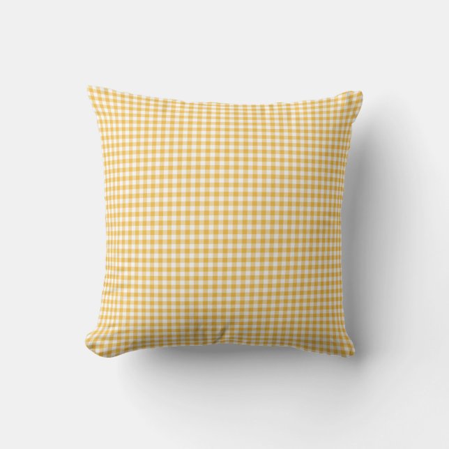 Gingham Pillow in zongeel Kussen (Voorkant)