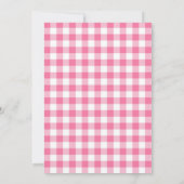 Gingham Pink Plaid Baby shower Invitation Kaart (Achterkant)