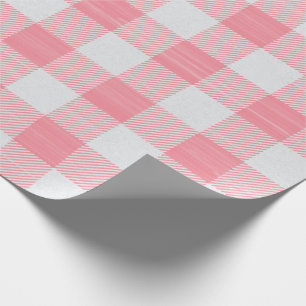 Gingham Pink Pset Girly Baby Girl Shower Cadeaupapier