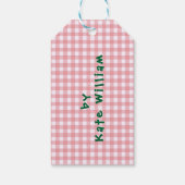 Gingham plaid Baking Spirits Bright Holiday Cadeaulabel (Achterkant)