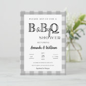 Gingham Plaid BBQ Baby Couples Douche Kaart (Staand voorkant)