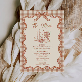 Gingham Plaid Friendsgiving-diner Menu