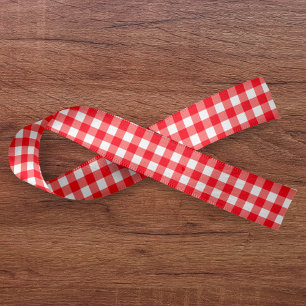 Gingham Plaid Rood & Wit Lint