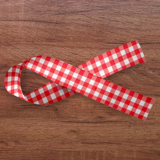 Gingham Plaid Rood & Wit Lint