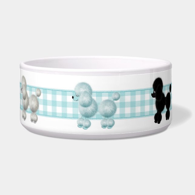 Gingham Poodle Dog Bowl Voerbakje (Voorkant)