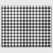 Gingham Pset Black White Rustic Modern Cadeaupapier (Vlak)
