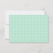 Gingham Pset Mint Green Persoonlijke naam Bedankkaart (Achterkant)