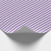 Gingham Pset Paars White Pattern Cadeaupapier (Hoek)