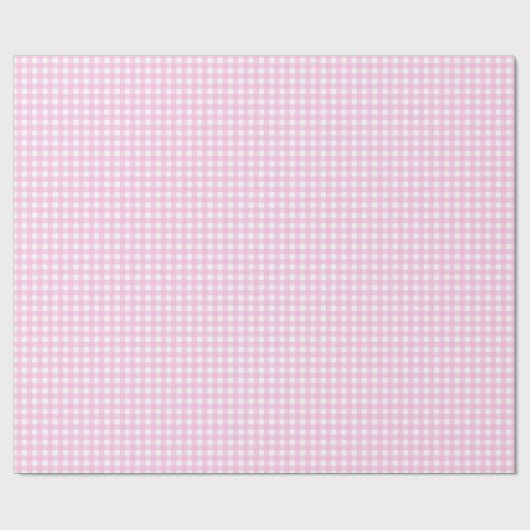 Gingham Pset Pink White Pattern Cadeaupapier (Vlak)