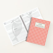  Gingham Pset Red persoonlijk gepersonaliseerd rec Notitieboek (Binnen)