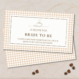 Gingham Recipe For Bride Love is Brewing Coffee Informatiekaartje