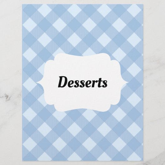 Gingham Recipe Multomap Tabblad Toevoeging Divider (Voorkant)