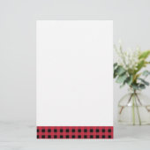 Gingham Red en Black Briefpapier (Staand voorkant)