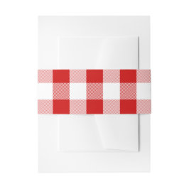 Gingham Red en White cheques weddenschappen Uitnodigingen Wikkel