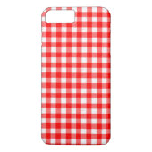 Gingham Red en White Pattern iPhone 7 Plus Hoesje (Achterkant)