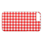Gingham Red en White Pattern iPhone 7 Plus Hoesje (Achterkant (Horizontaal))