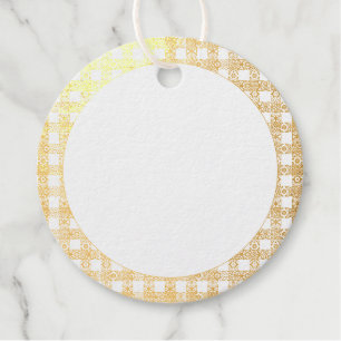 Gingham Red white blank lace plaid gold Bedankjes Labels
