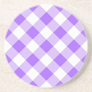 Gingham reeks-Paars Onderzetter 1 van vele kleuren