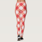 Gingham Rode en Witte Kerstmis Leggings (Achterkant)