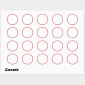 Gingham rode witte blanco rooster  gelid ronde sticker (Vel)