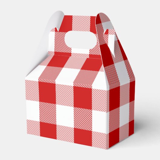 Gingham rood en wit cheques Plaid partij bruiloft Bedankdoosjes (Achterkant)