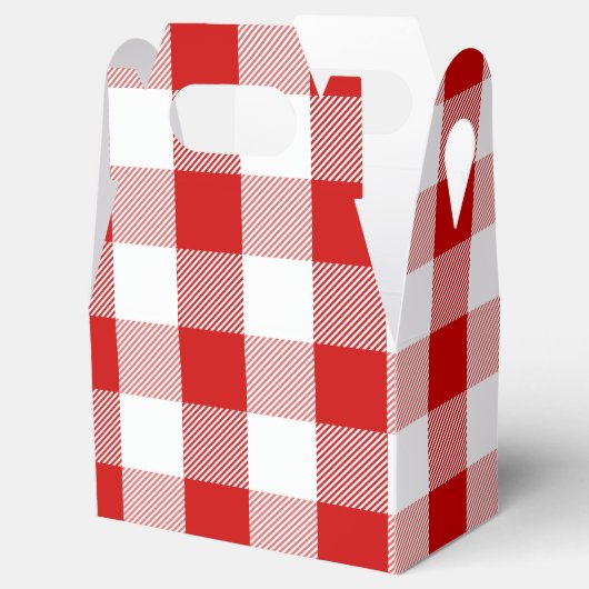 Gingham rood en wit cheques Plaid partij bruiloft Bedankdoosjes (Geopend)