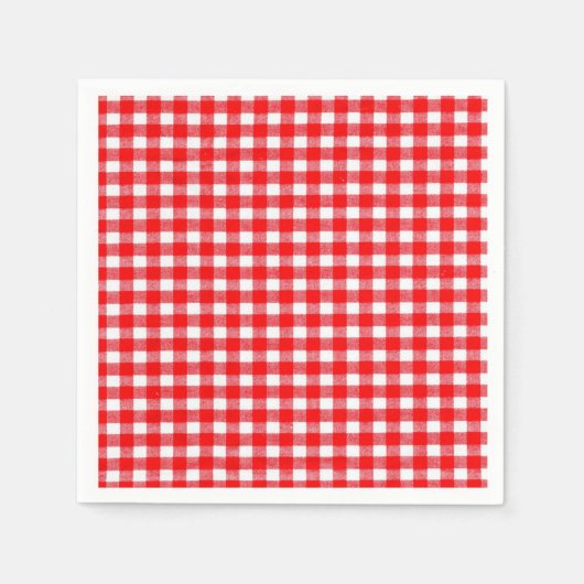 Gingham rood en wit traditionele picknick servet (Voorkant)