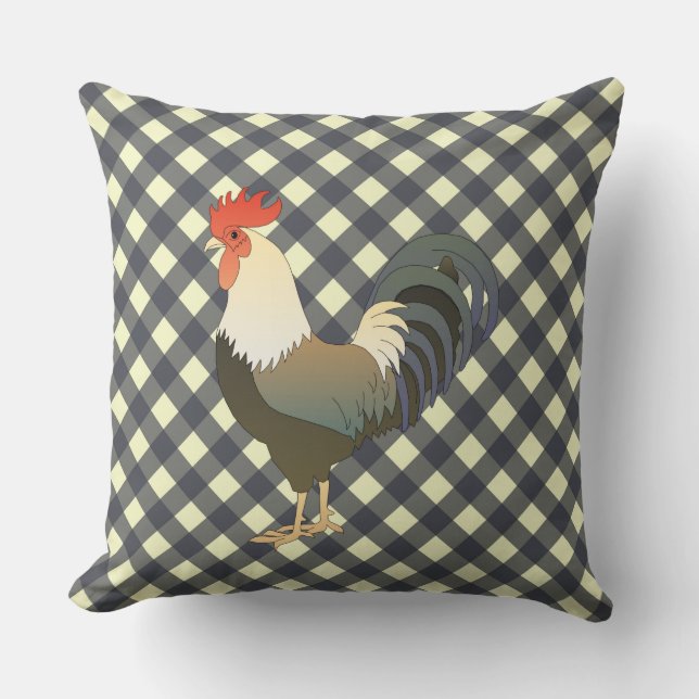 GINGHAM ROOSTER KUSSEN (Voorkant)