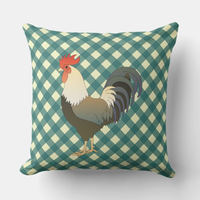 GINGHAM ROOSTER KUSSEN (Voorkant)