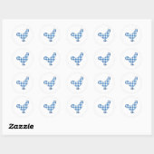 Gingham Rooster Ronde Sticker (Vel)