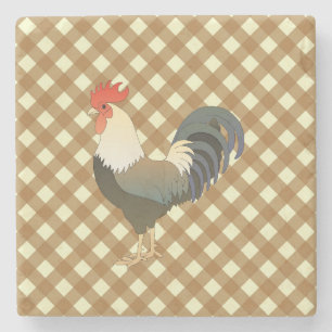 GINGHAM ROOSTER STENEN ONDERZETTER