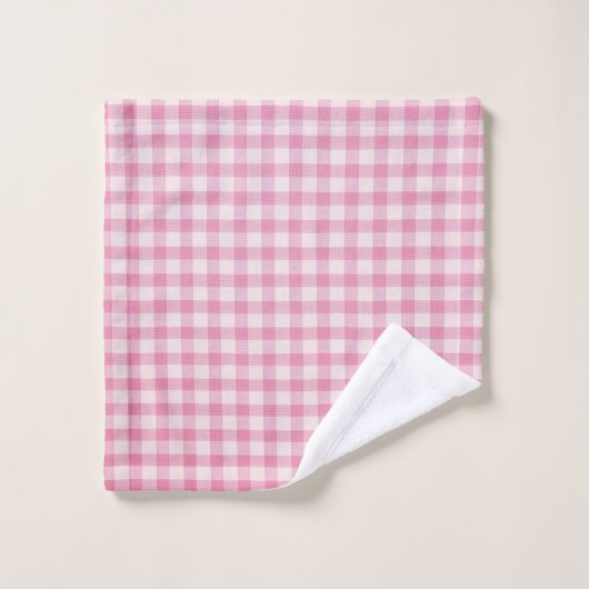 Gingham Rose Bébé (Gant de toilette)