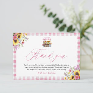 Gingham Rose Moderne Frais du Marché Merci