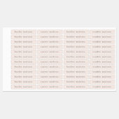 Gingham Rose Pâle Étiquettes Imperméables Nom (Feuille)