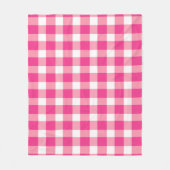 Gingham roze design fleece deken (Voorkant)