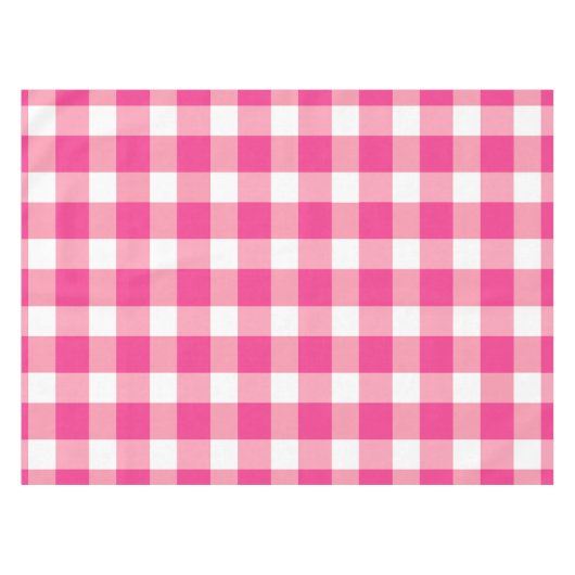 Gingham roze design tafelkleed (Voorkant (Horizontaal))