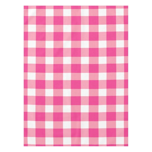 Gingham roze design tafelkleed (Voorkant)