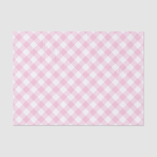 Gingham roze en wit patroon tissuepapier (Voorkant)