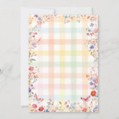Gingham Roze Wilde Bloem Paas Eieren Jacht en Brun Kaart (Achterkant)