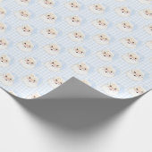Gingham  Santa Christmas Wrapping Paper Cadeaupapier (Hoek)
