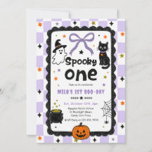 Gingham Spooky One Halloween Verjaardagsfeestje