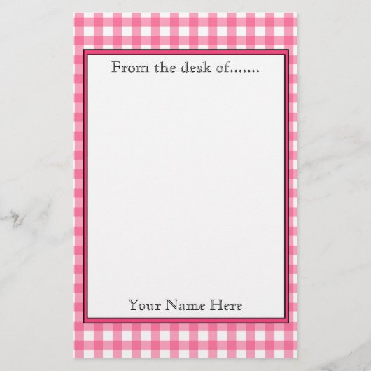 Gingham Stationery Briefpapier (Voorkant)